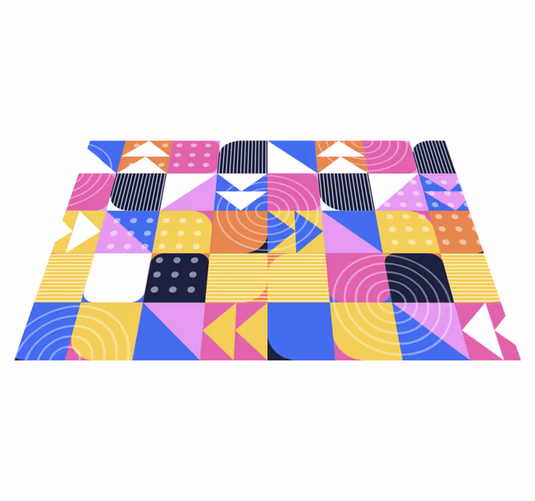Geometrisch patroonspel Geometrische vinyl vloerkleed - TenStickers