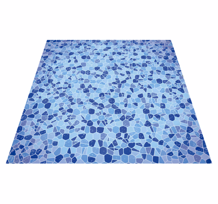 Blauw mozaïek patroon vinyl tapijt  - TenStickers