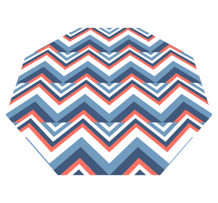 Chevron-kleurblok vinyl tapijt geometrisch - TenStickers