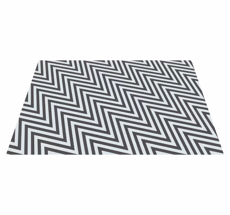 Geometrische zigzag vinyl tapijt met strepen - TenStickers