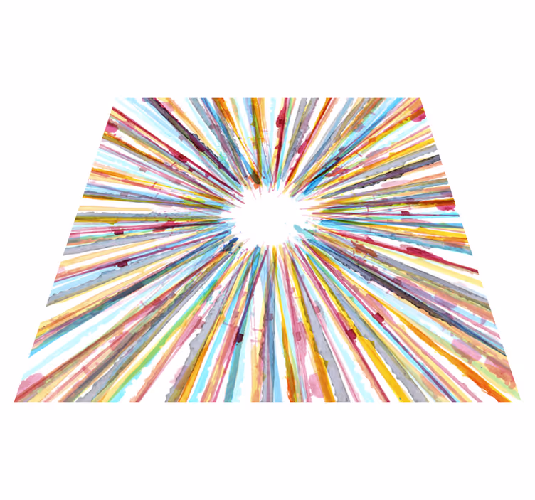 Stralend uitbarstingsmotief vinyl tapijt geometrisch - TenStickers