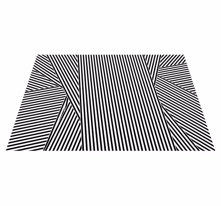 Monochroom gestreept patroon vinyl tapijt met strepen - TenStickers