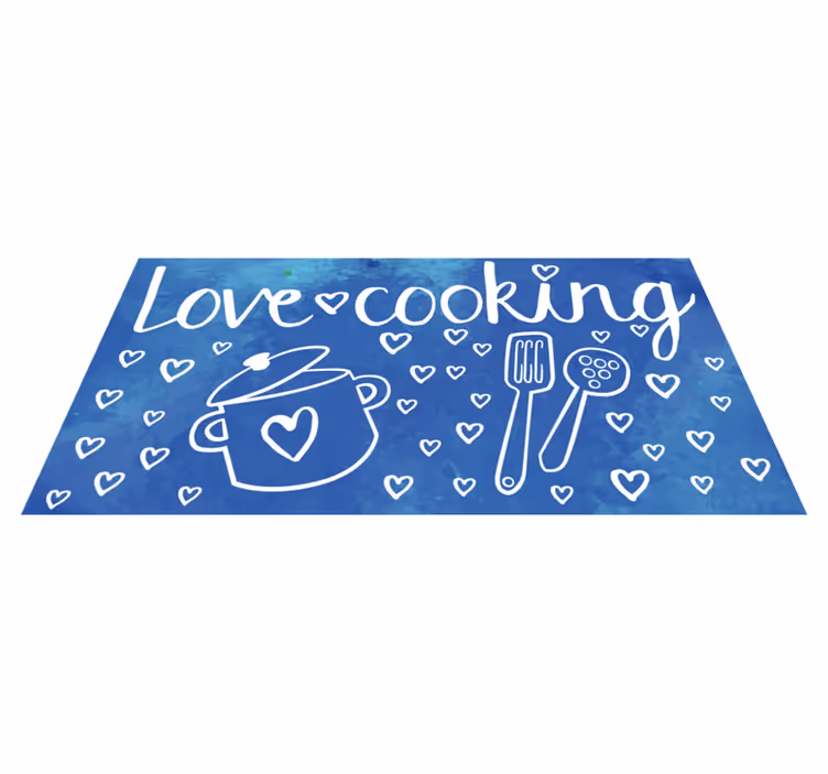 Vinyl vloerkleed - ''ik hou van koken'' - TenStickers