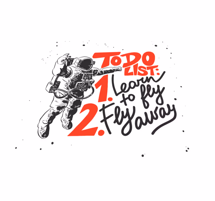 To-do-lijst voor astronauten vinyl tapijt zinnen en teksten - TenStickers