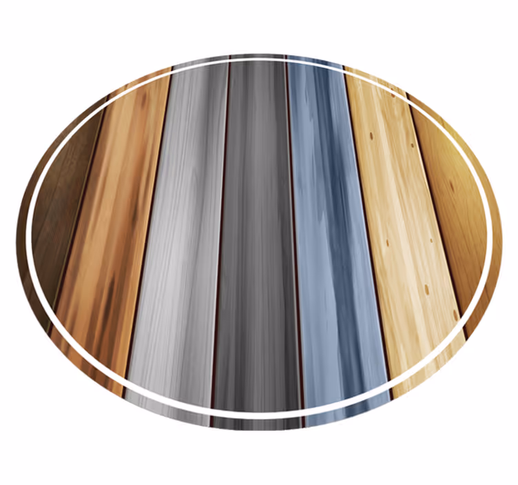 Gestreepte houten diadeem vinyl tapijt met houtstructuur - TenStickers