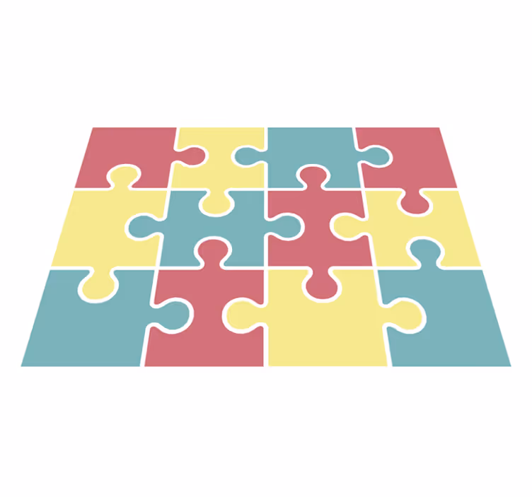 Puzzelstukjes vinyl tapijt spel - TenStickers