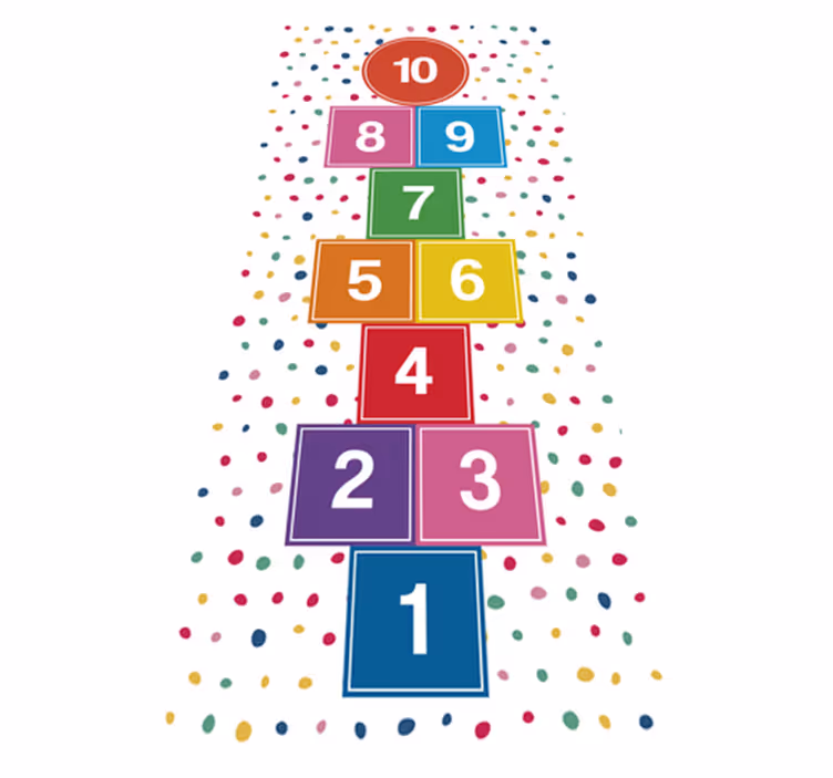 Prachtige pasteltinten hinkelen spel vinyl tapijt - TenStickers