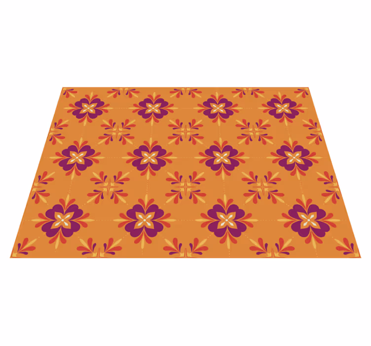 Overlay met bloemenpatroon vinyl tapijt bloemen en planten - TenStickers