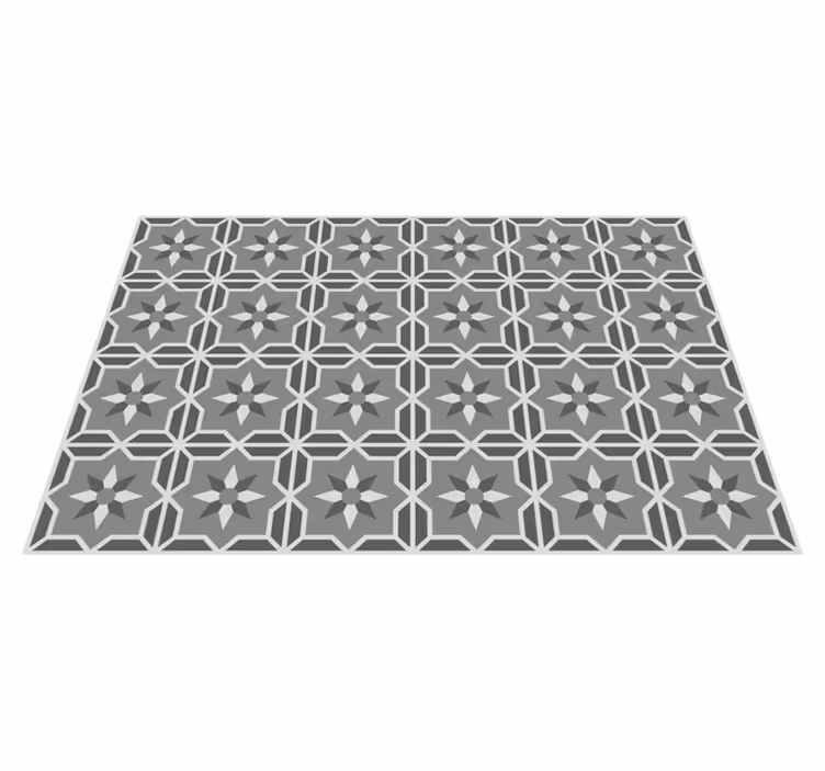 Geometrische grijze achtergrond vinyl vloerkleed keuken - TenStickers