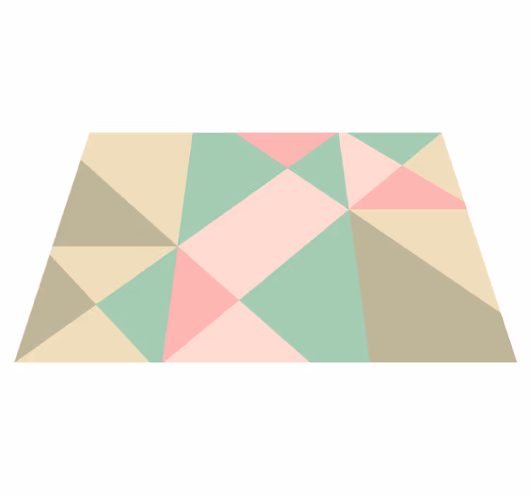 Zachte kleuren geometrisch vinyl tapijt - TenStickers