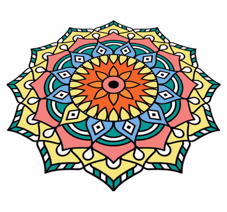 Mandala geïnspireerd vinyl tapijt  - TenStickers