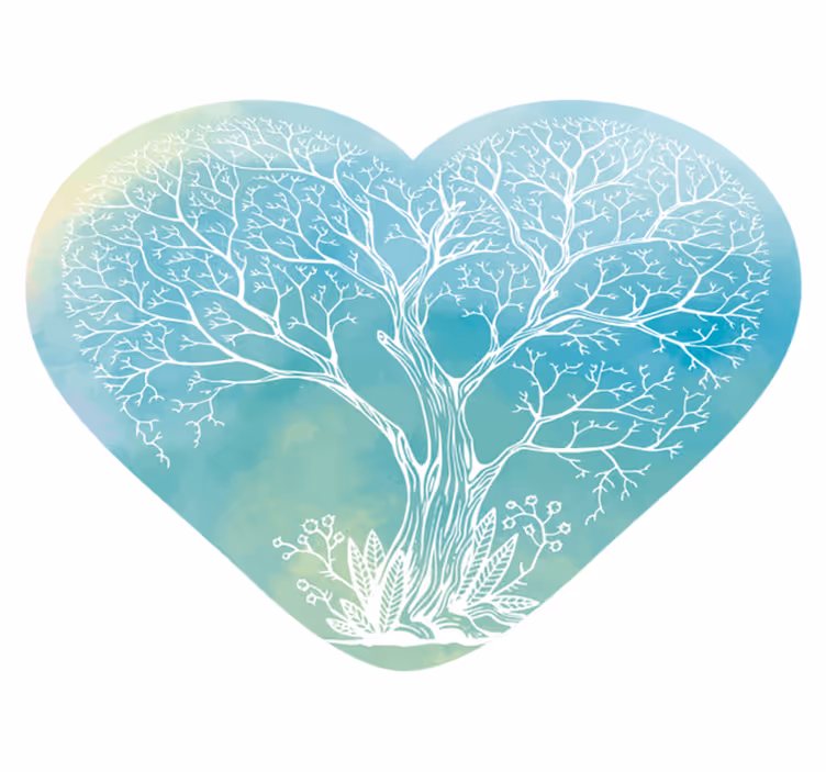 Boom hartvorm vinyl tapijt natuur - TenStickers