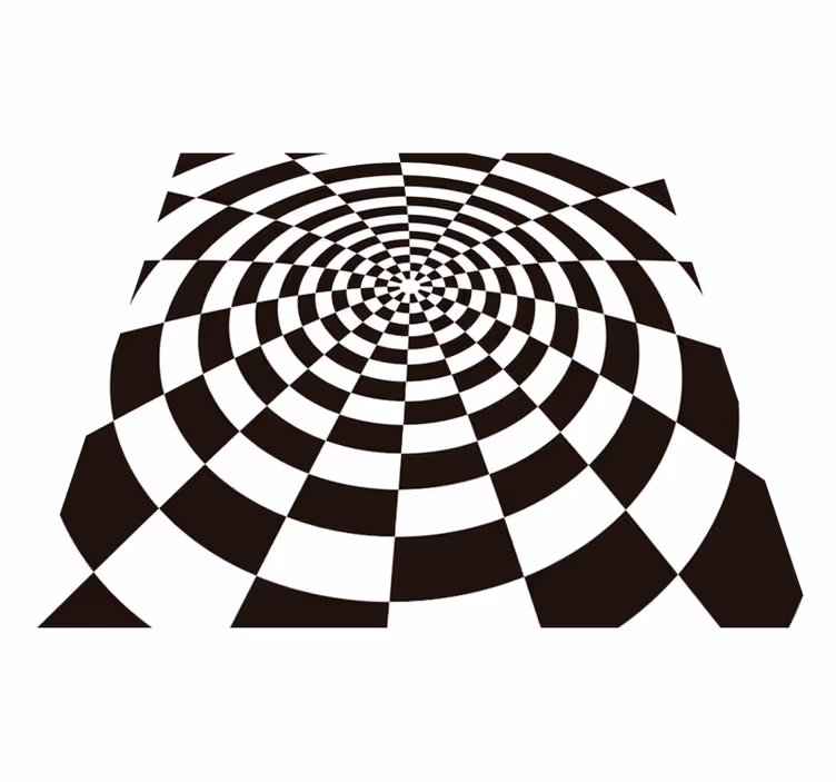 Optische illusie geruit vinyl tapijt geometrisch - TenStickers