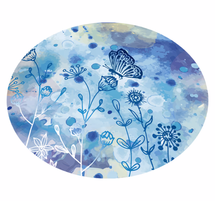 Botanische aquarel vinyl tapijt bloemen en planten - TenStickers