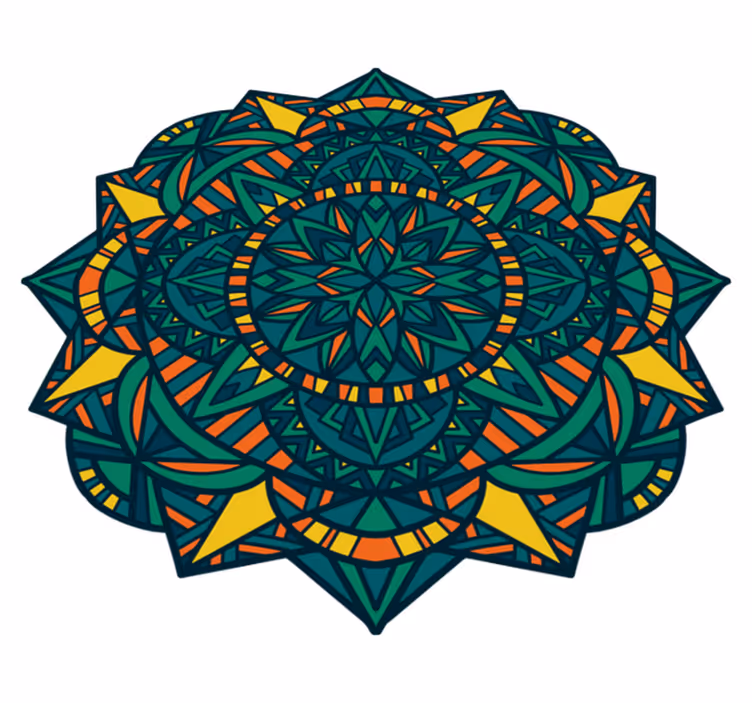 Vinyl tapijt mandala ronde kunstwerk - TenStickers