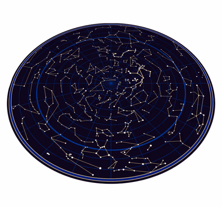 Prachtige ronde zodiac costellations vinyl tapijt - TenStickers