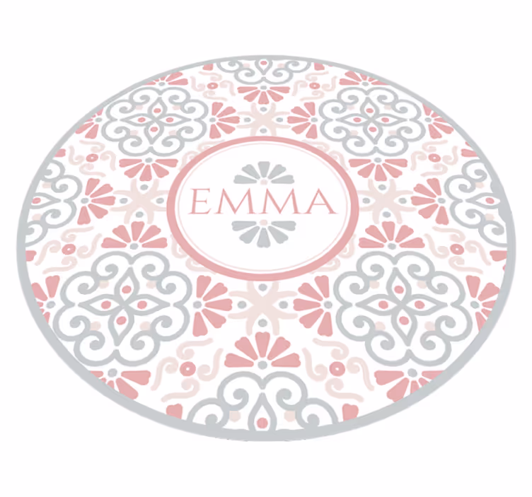 Vinyl tapijt met bloemenpatroon en naam - TenStickers