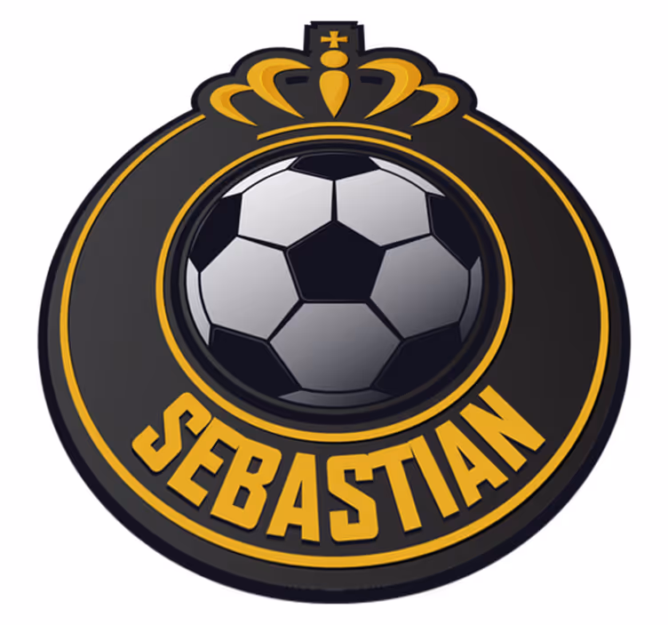 Embleem van het voetbalembleem vinyl tapijt met naam - TenStickers