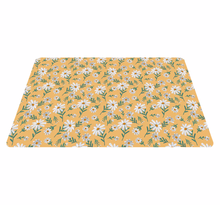 Madeliefje patroon vinyl tapijt bloemen en planten - TenStickers