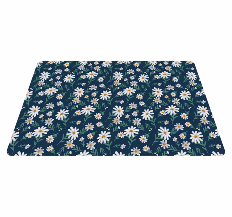 Madeliefjespatroon oppervlak vinyl tapijt bloemen en planten - TenStickers