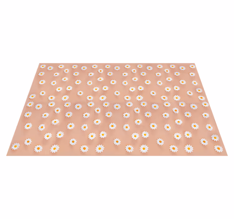 Bloemen madeliefjes patroon vinyl tapijt - TenStickers