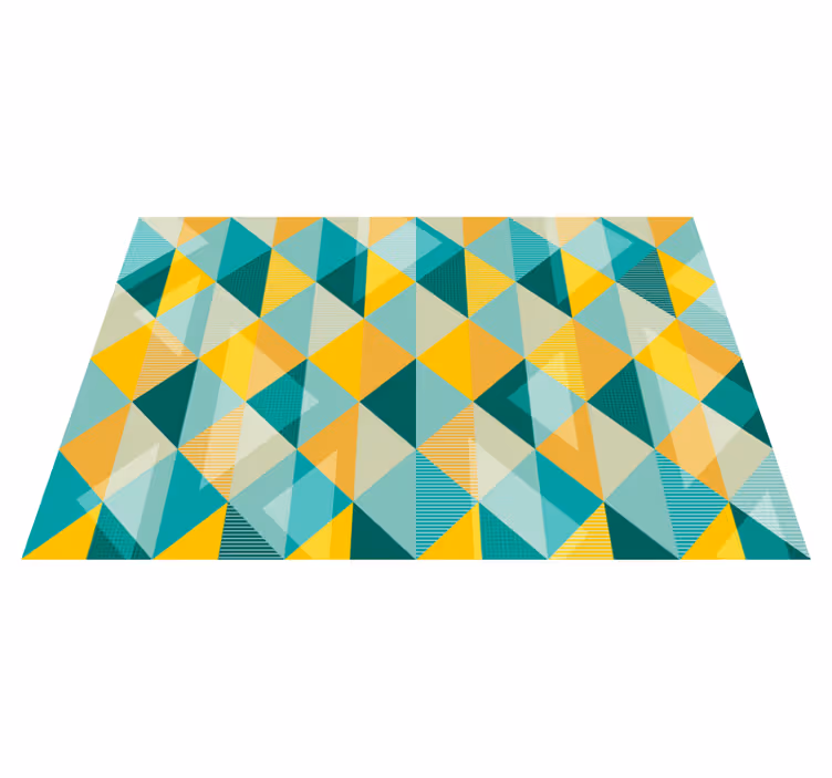 Geometrisch driehoeken patroon vinyl tapijt  - TenStickers