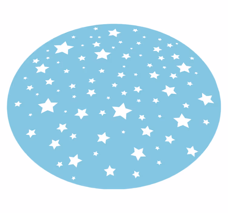 Blauwe sterren ronde vinyl tapijt - TenStickers