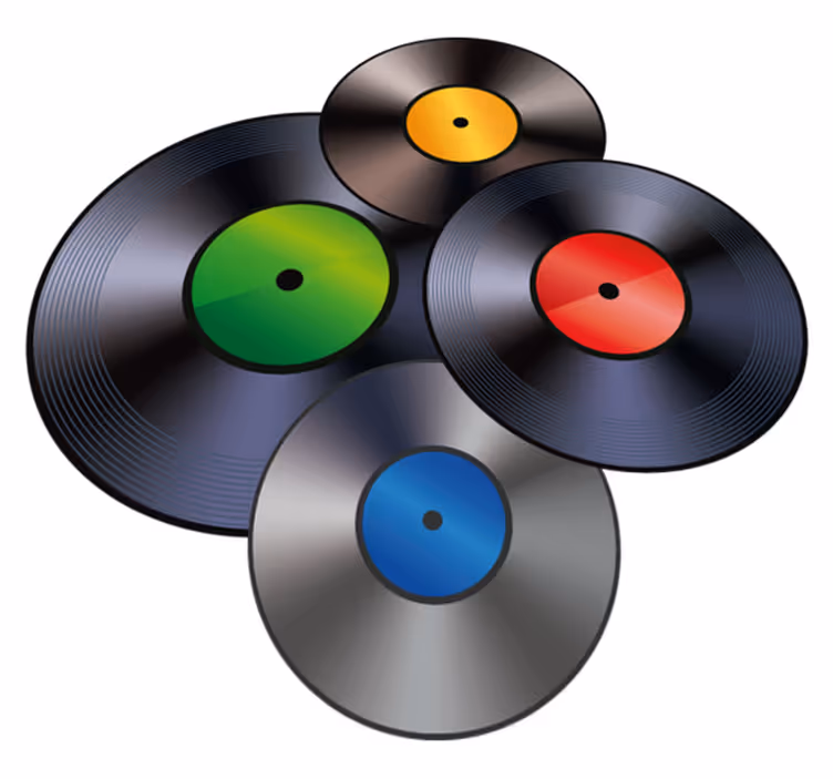 Recording  vintage vinyl tapijt  - TenStickers