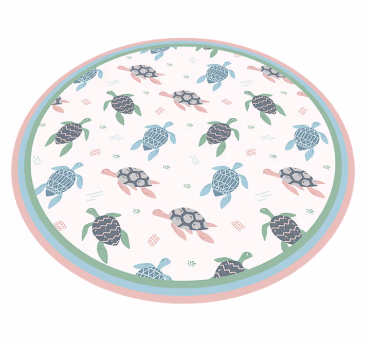 Schildpad speelcirkel vinyl tapijt voor meer kinderen - TenStickers