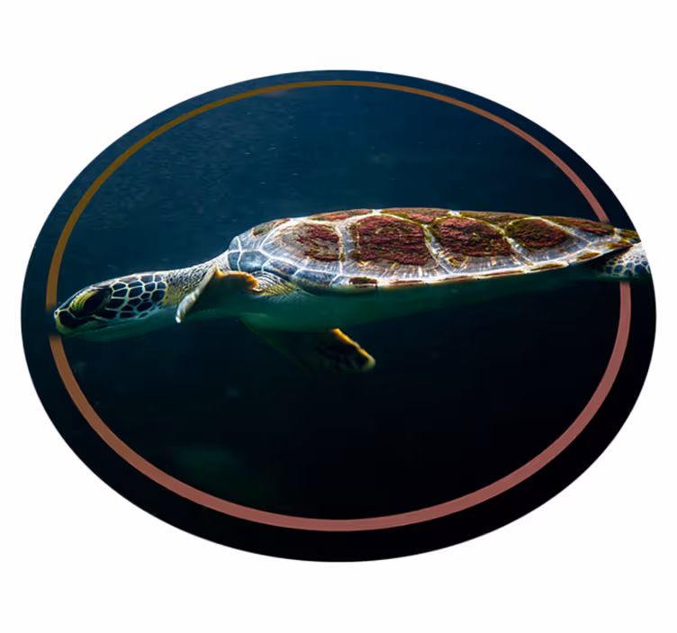 Vinyl tapijt zwemmende schildpad - TenStickers