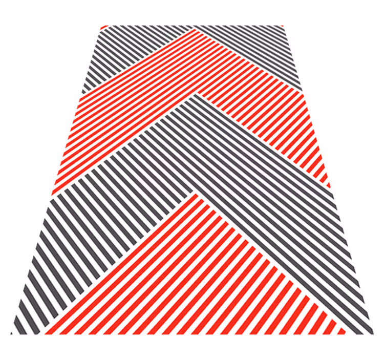 Chevron gestreept patroon vinyl tapijt met strepen - TenStickers