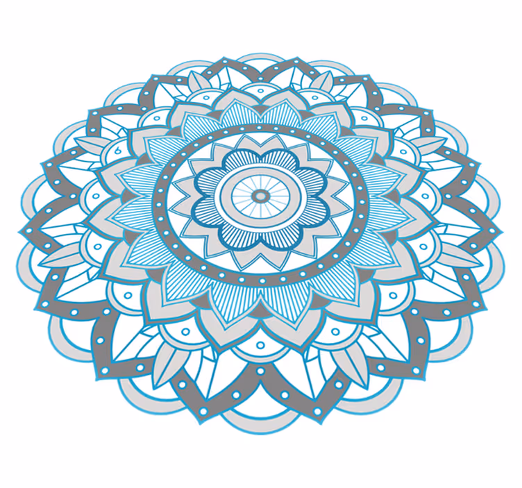 Blauw mandala patroon vinyl tapijt  - TenStickers