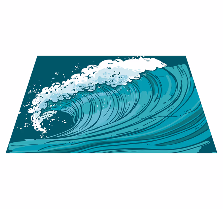 Beweging van mariene golven vinyl tapijt natuur - TenStickers
