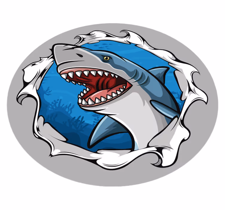Haai illustratie vinyl tapijt kind - TenStickers