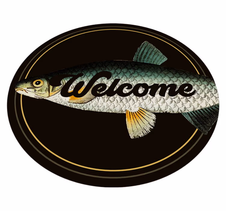 Welkom vis entree dieren vinyl tapijt - TenStickers