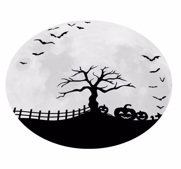 Griezelige halloween-scène vinyl tapijt  - TenStickers