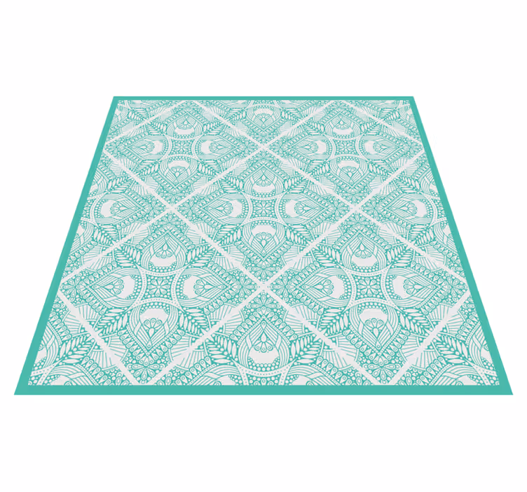 Mandala patroon vinyl tapijt geometrisch - TenStickers
