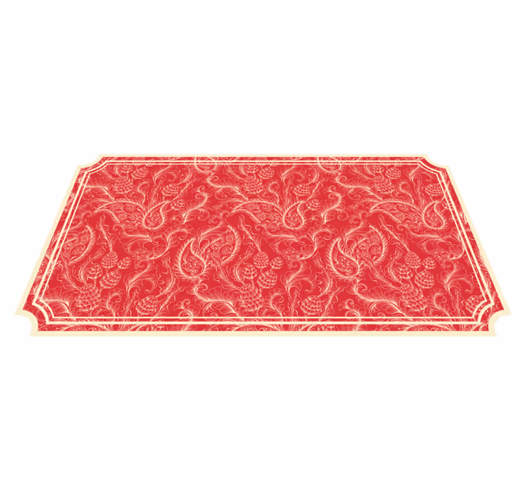 Sierlijke paisley vinyl tapijt rood - TenStickers