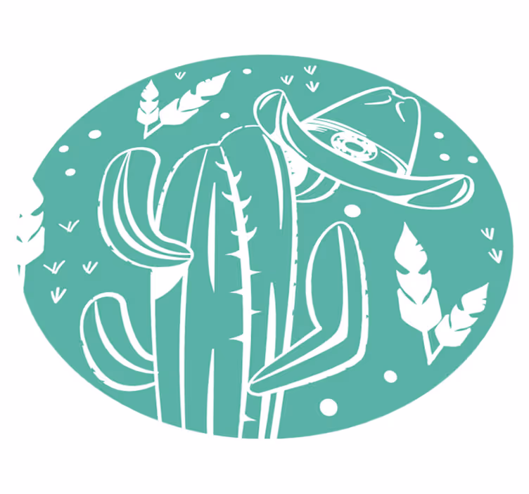 Botanisch cactus thema vinyl tapijt  - TenStickers