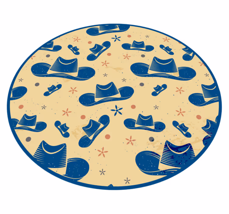 Cirkelvormige cowboy patroon vinyl tapijt  - TenStickers