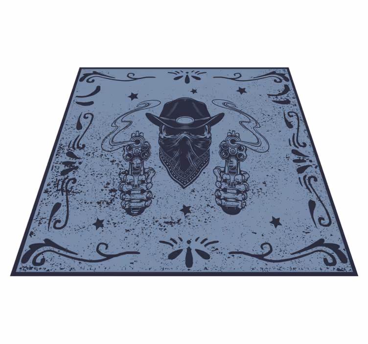 Cowboy duels vinyl tapijt  - TenStickers
