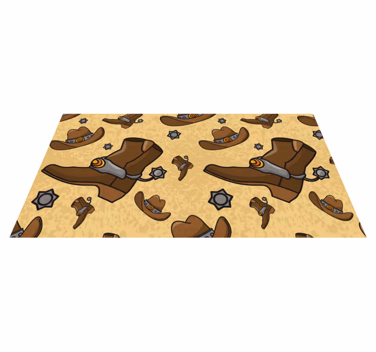 Cowboylaarsmotief dieren vinyl tapijt - TenStickers