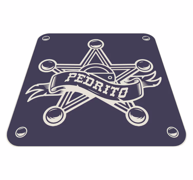 Gepersonaliseerd embleem vinyl tapijt met naam - TenStickers