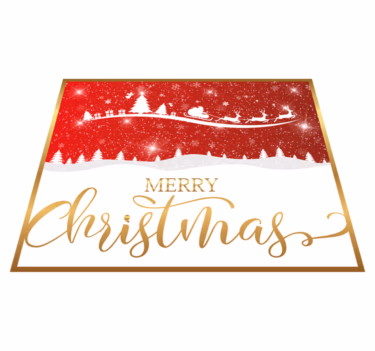 Feestelijke groet vinyl tapijt kerstmis - TenStickers