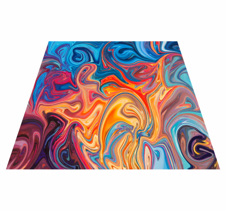 Wervelende kleuren vinyl tapijt met textuur - TenStickers