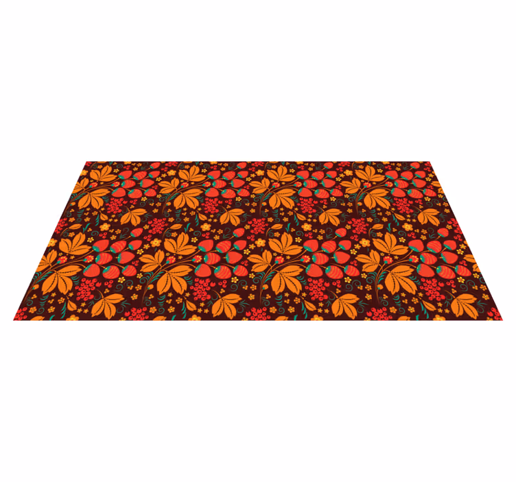 Vinyl tapijt bloemen en planten herfstbloemmotieven - TenStickers