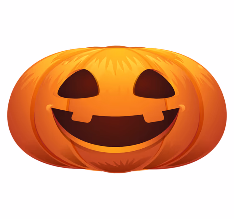 Pompoen gezicht vinyl tapijt Halloween - TenStickers