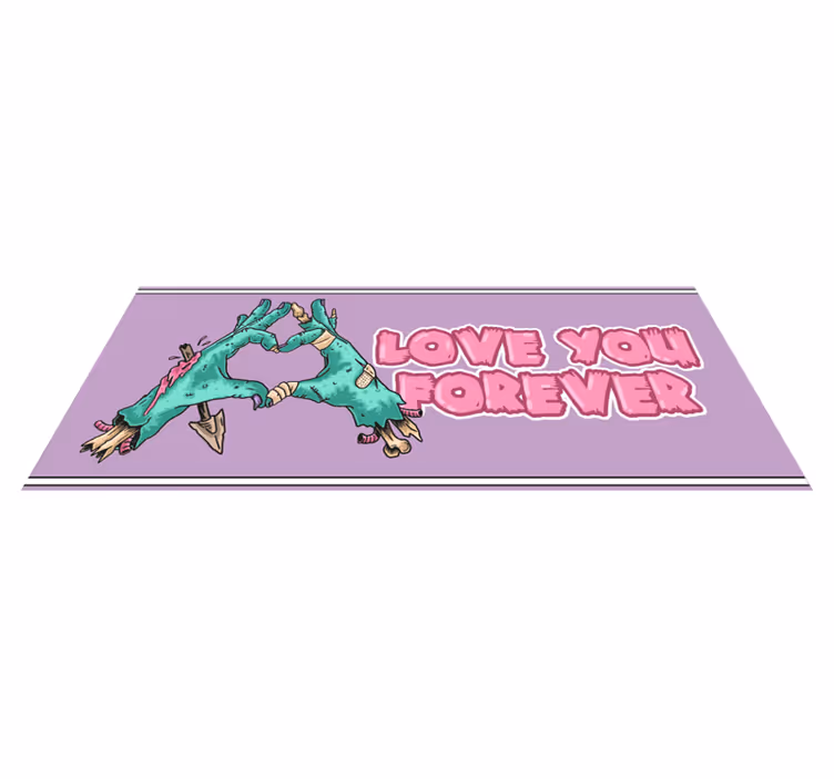 Liefdevolle dinosaurusscène dieren vinyl tapijt - TenStickers