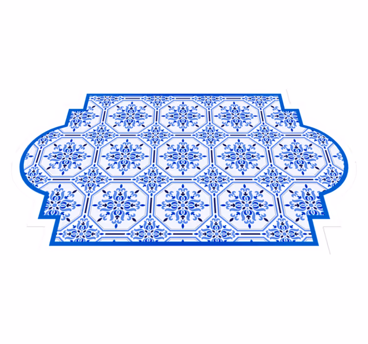Vinyl tapijt tegels ornamentele blauwe tegels - TenStickers