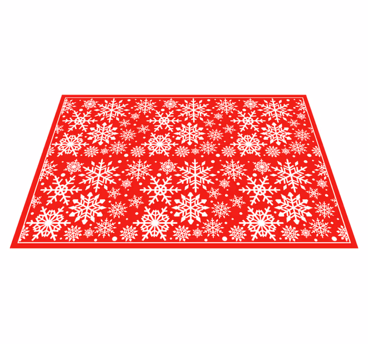 Feestelijk sneeuwvlokmotief vinyl tapijt kerstmis - TenStickers